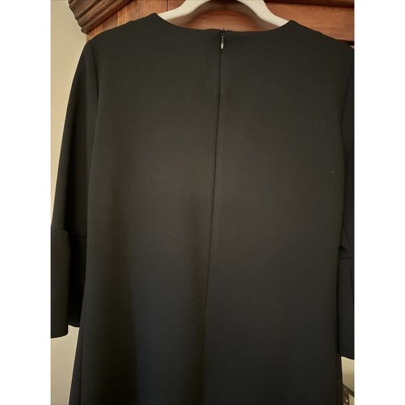 Zara Women's Black Bell Sleeve Mini Dress 3/4 Sleeve Size Small - Picture 6 of 8